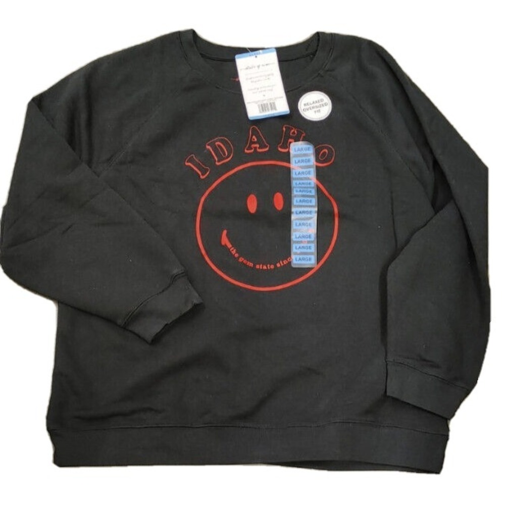 NWT State of Mine Women's‎ Graphic 'Idaho' Sweater Black Medium